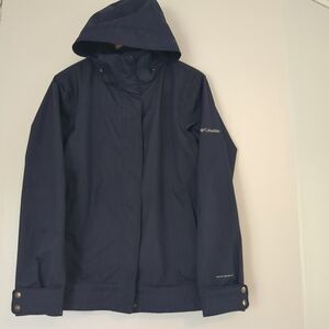 Columbia Omni Shield Jacket Women's Large Dark Blue Outdoor Gorpcore Hooded